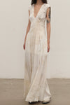 Mutedance 25 Spring/Summer Deep V-neck Pleated Dress MD-MD25SS25-HOARY MD25SS24